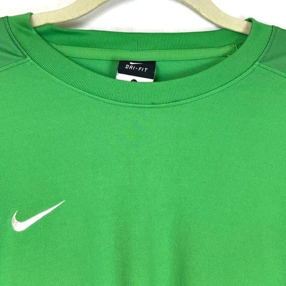 Nike Shirt Men's Medium Green Goalkeeper Soccer Jersey Dri Fit Striped Sports 30 - Picture 3 of 16